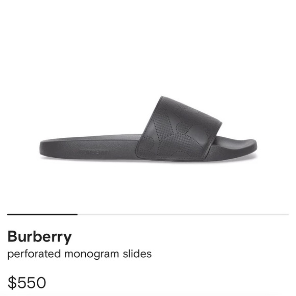 Burberry TB perforated monogram slides with matching socks (men’s) - Picture 7 of 8